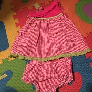 Youngland watermelon theme dress w/ diaper cover